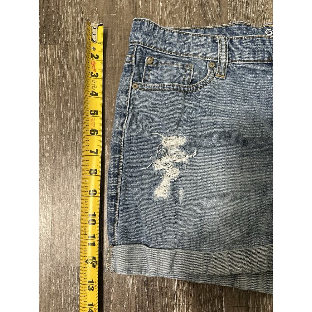 Gap Sexy Boyfriend Shorts Women’s Size 2 Distressed Cuffed Denim Blue w/ Initial - Picture 4 of 8